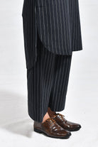 Cotton Stripes Box Pleat Co - ord (Set of 2) - Black - CiceroniKurta Set, Everyday WearHiranya