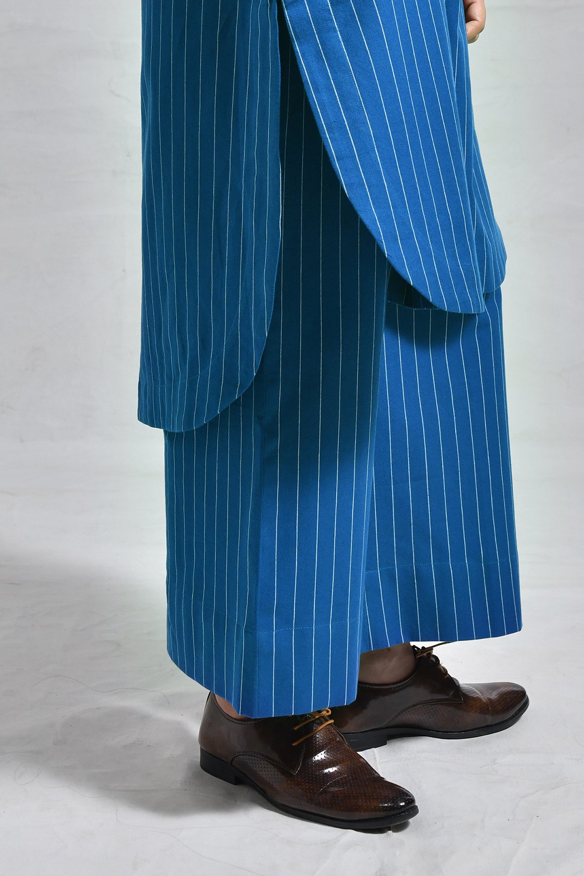 Cotton Stripes Box Pleat Co - ord (Set of 2) - CiceroniKurta Set, Everyday WearHiranya