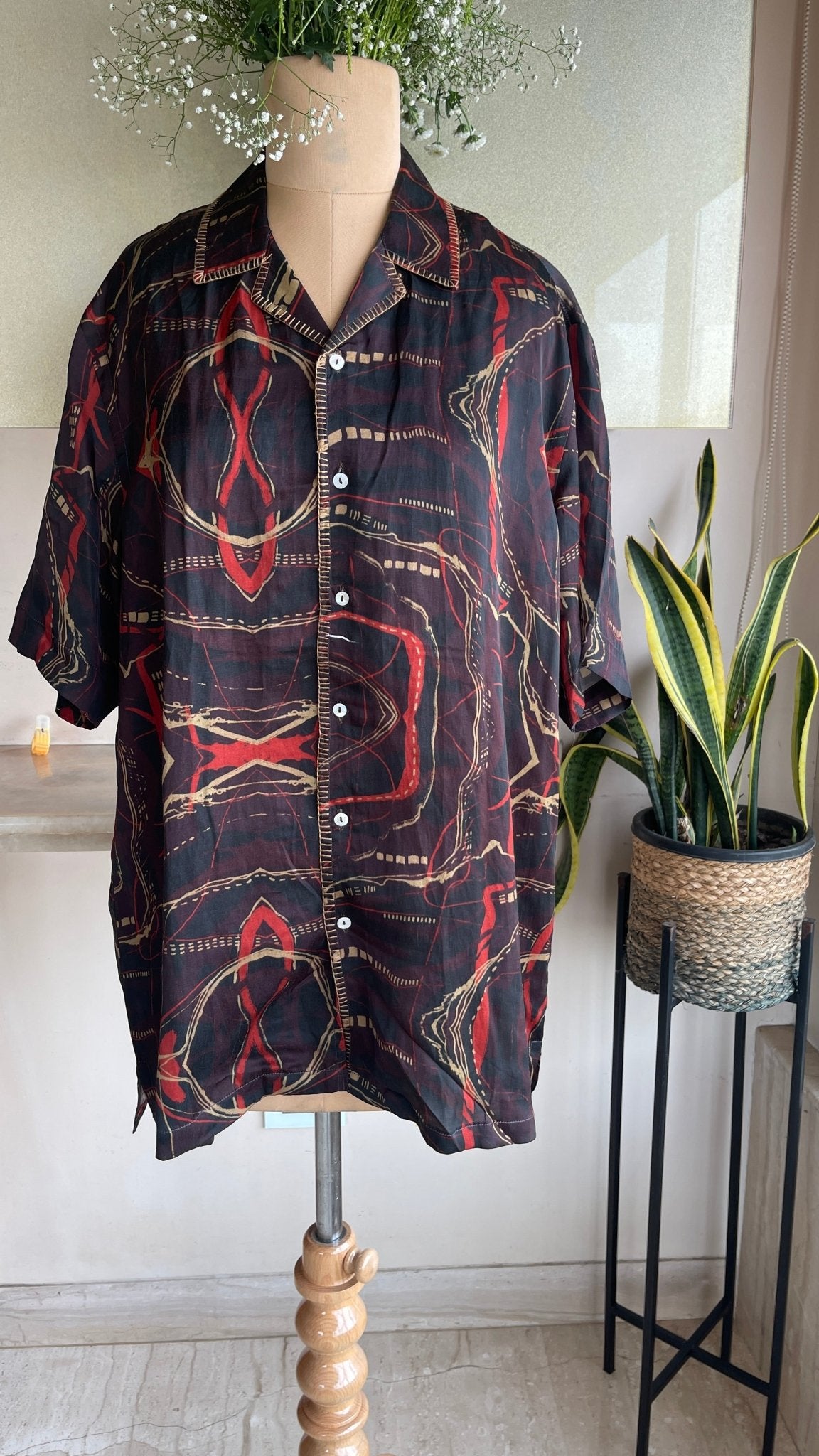 Crimson Echo Men's Art Shirt - CiceroniMen ShirtsArtbeats by Keerthana