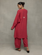 Crimson Pink Kala Cotton Oversized Co - ord Set - CiceroniKurta Set, Everyday WearSutra Art of Clothing