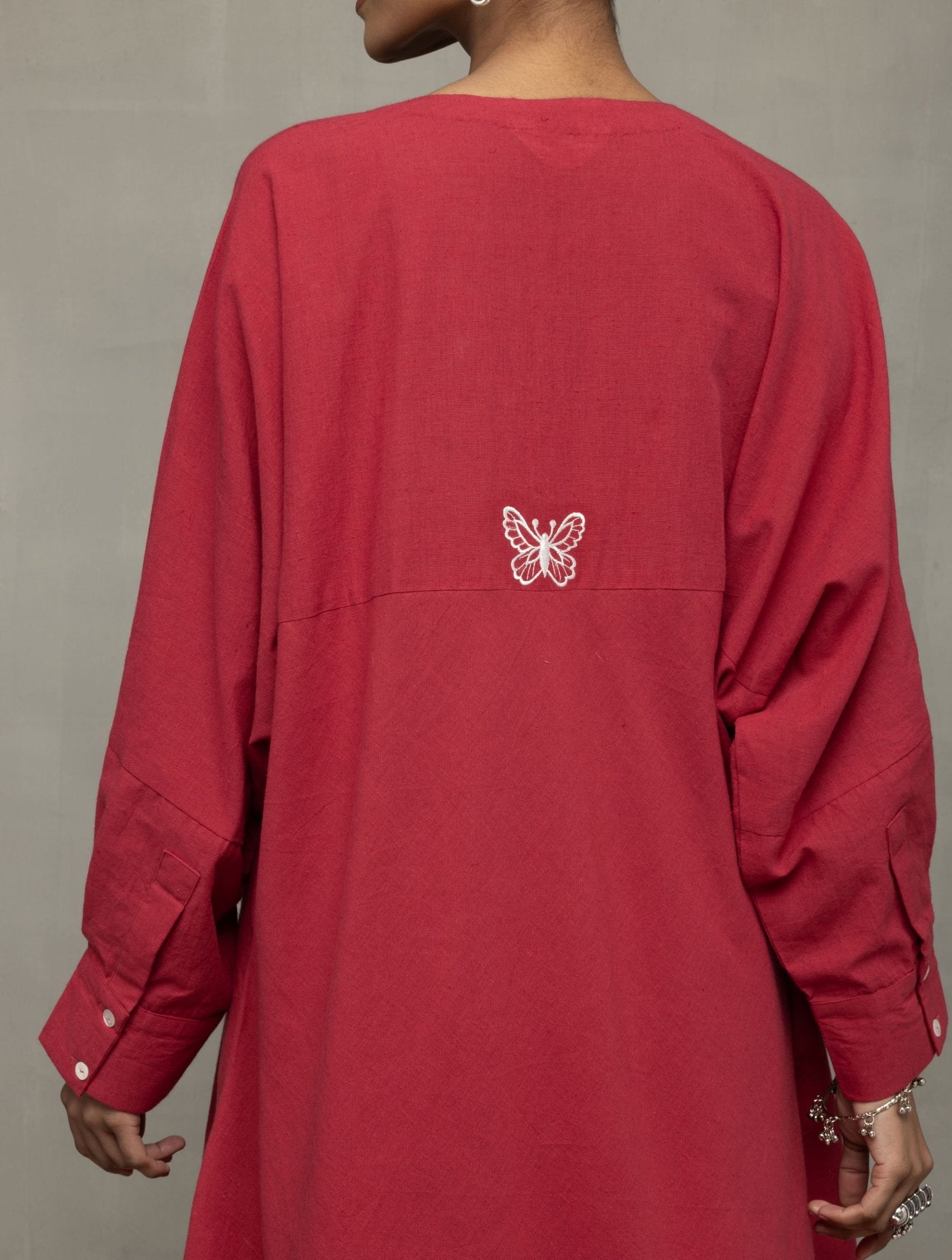 Crimson Pink Kala Cotton Oversized Co - ord Set - CiceroniKurta Set, Everyday WearSutra Art of Clothing