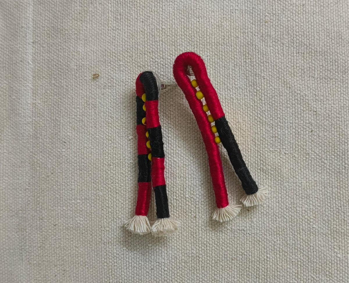 Crimson Thread Earrings - CiceroniEarringsBandish