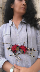Crimson Weaver Necklace - CiceroniNeckpieceBandish