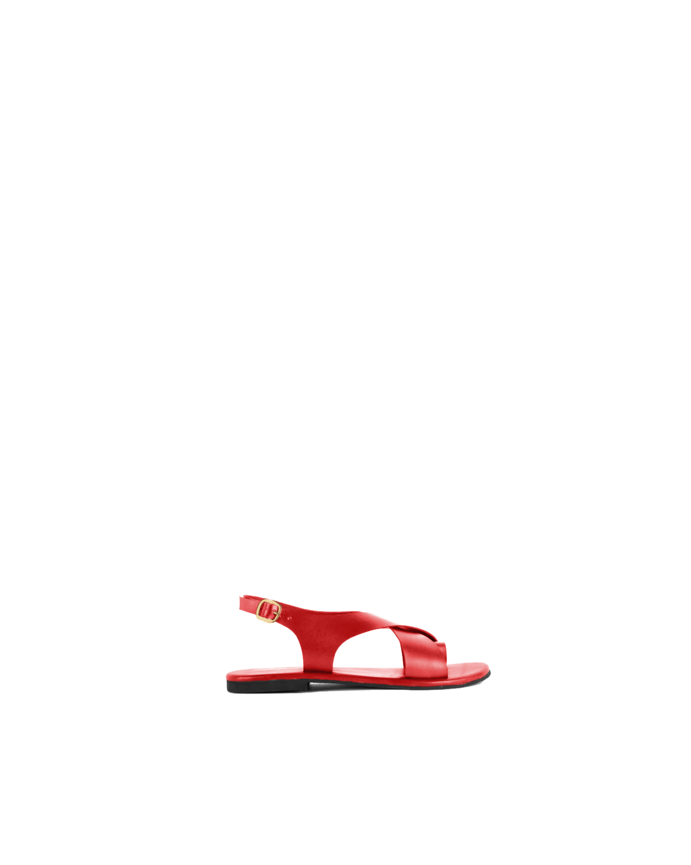 Crossover Strap Leather Women's Sandals - Cherry Red - CiceroniSandalsSlomotion