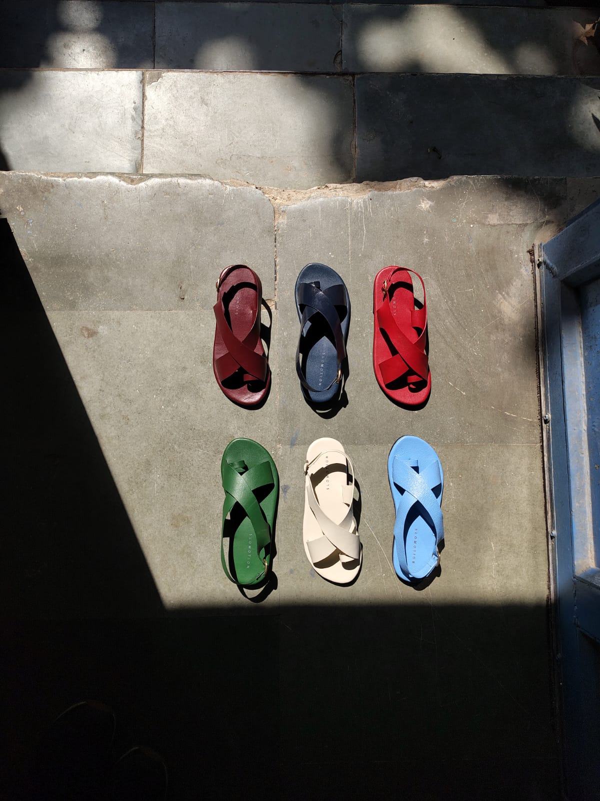 Crossover Strap Leather Women's Sandals - Green - CiceroniSandalsSlomotion