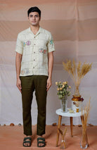 Cultural Tales - Hand Embroidered Unisex Linen Shirt - CiceroniShirtsCultura Studio