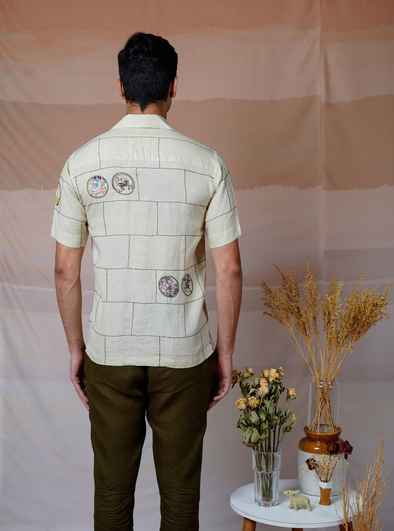 Cultural Tales - Hand Embroidered Unisex Linen Shirt - CiceroniShirtsCultura Studio