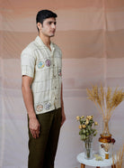 Cultural Tales - Hand Embroidered Unisex Linen Shirt - CiceroniShirtsCultura Studio