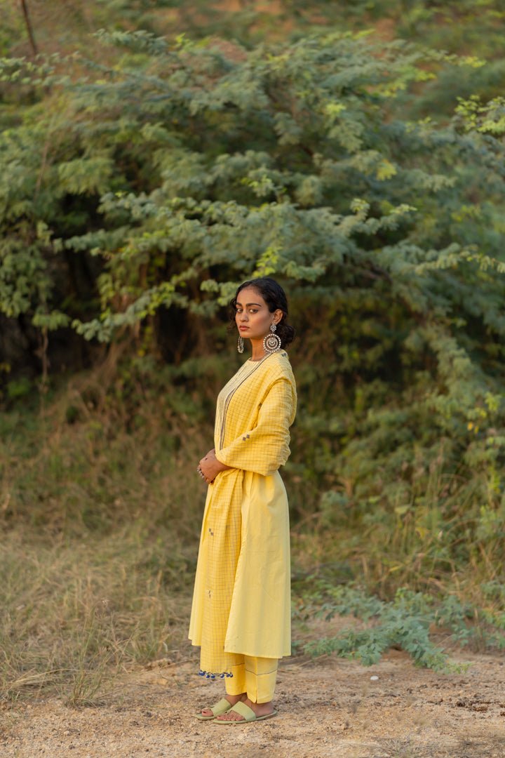Cupcake Yellow Kurta Set with Dupatta - CiceroniKurta Set, Everyday WearMaidaan