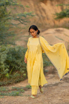 Cupcake Yellow Kurta Set with Dupatta - CiceroniKurta Set, Everyday WearMaidaan