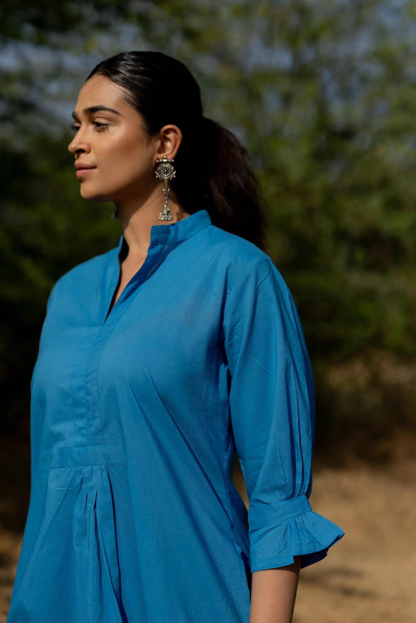 Cyan Blue Kurta Set - CiceroniKurta, Everyday WearMaidaan