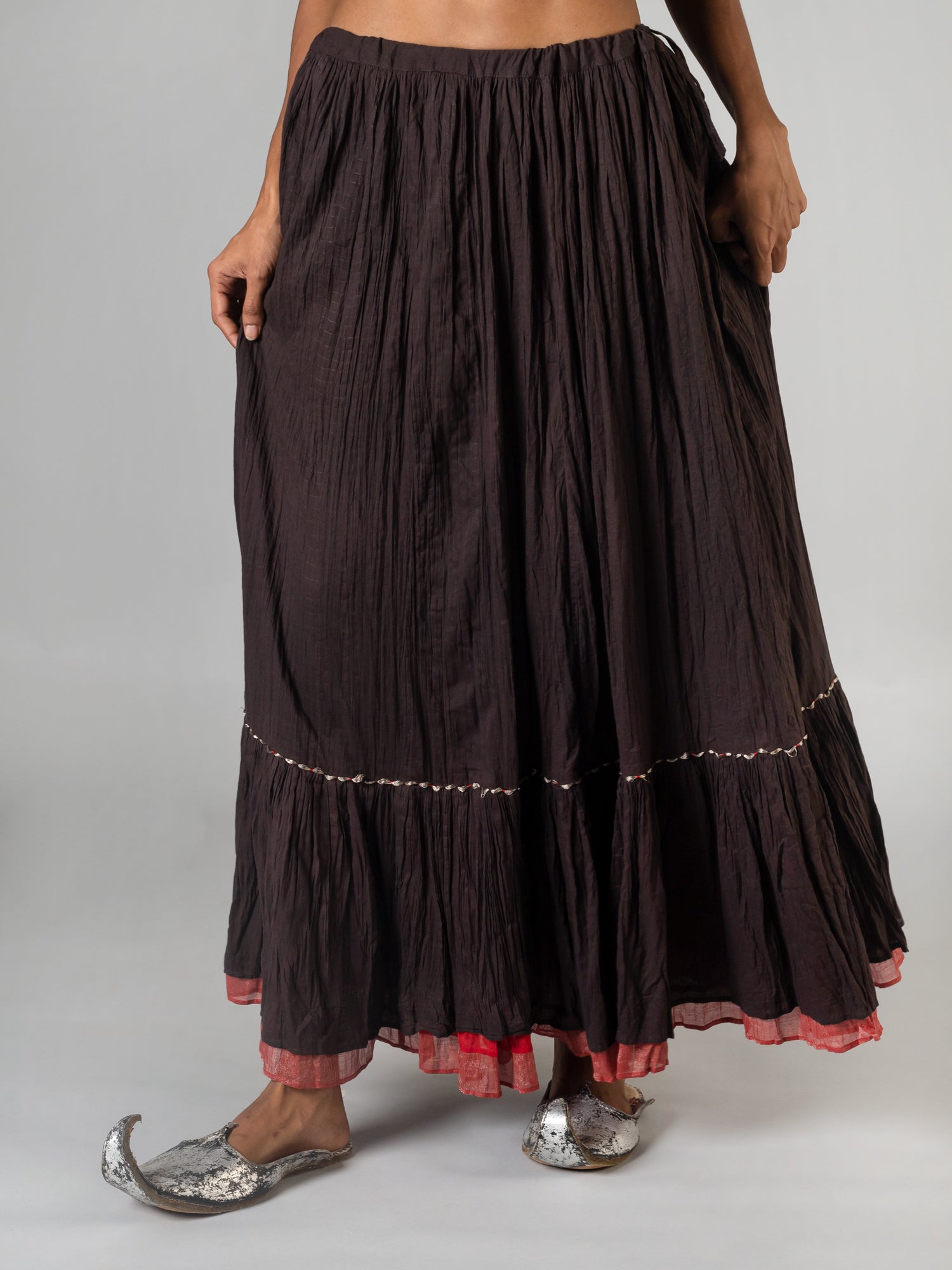 Dangi Brown Skirt - CiceroniSkirtsShades of India