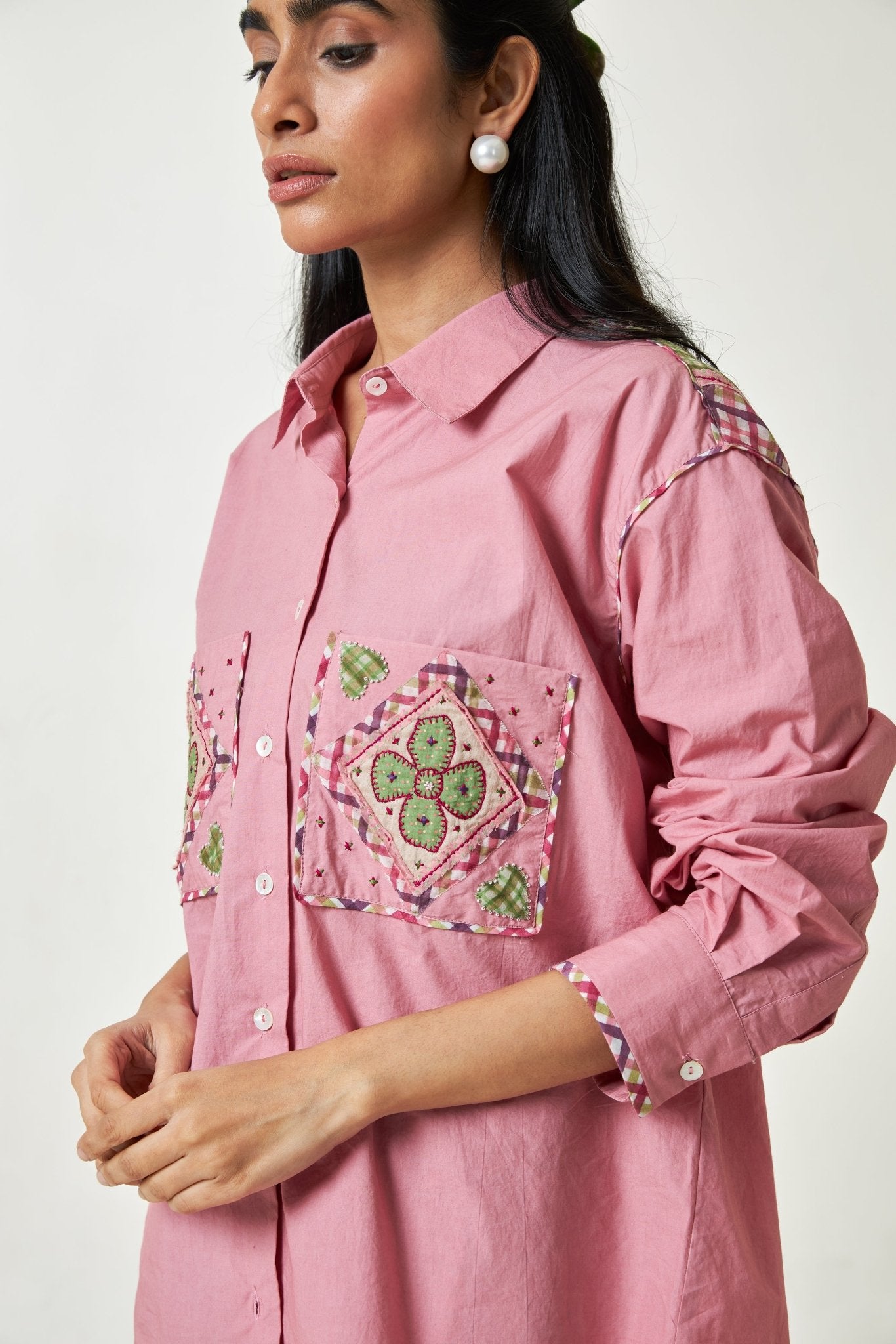 Daylight Rosé Embroidered Shirt - CiceroniShirtPants and Pajamas