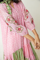 Daylily Block Printed Dress - CiceroniDressPants and Pajamas