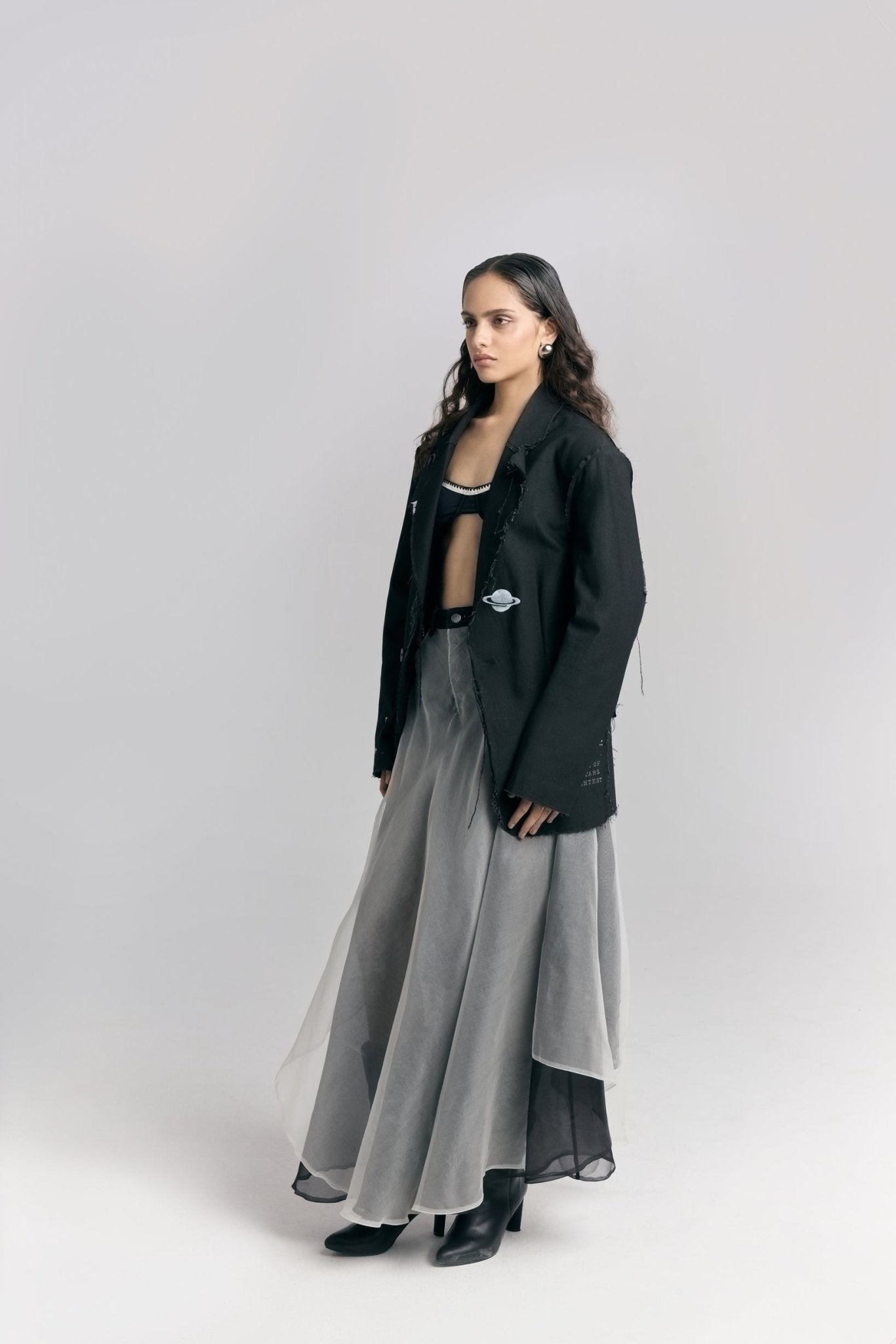 Denim Organza Skirt - CiceroniSkirtPriyanca Khanna