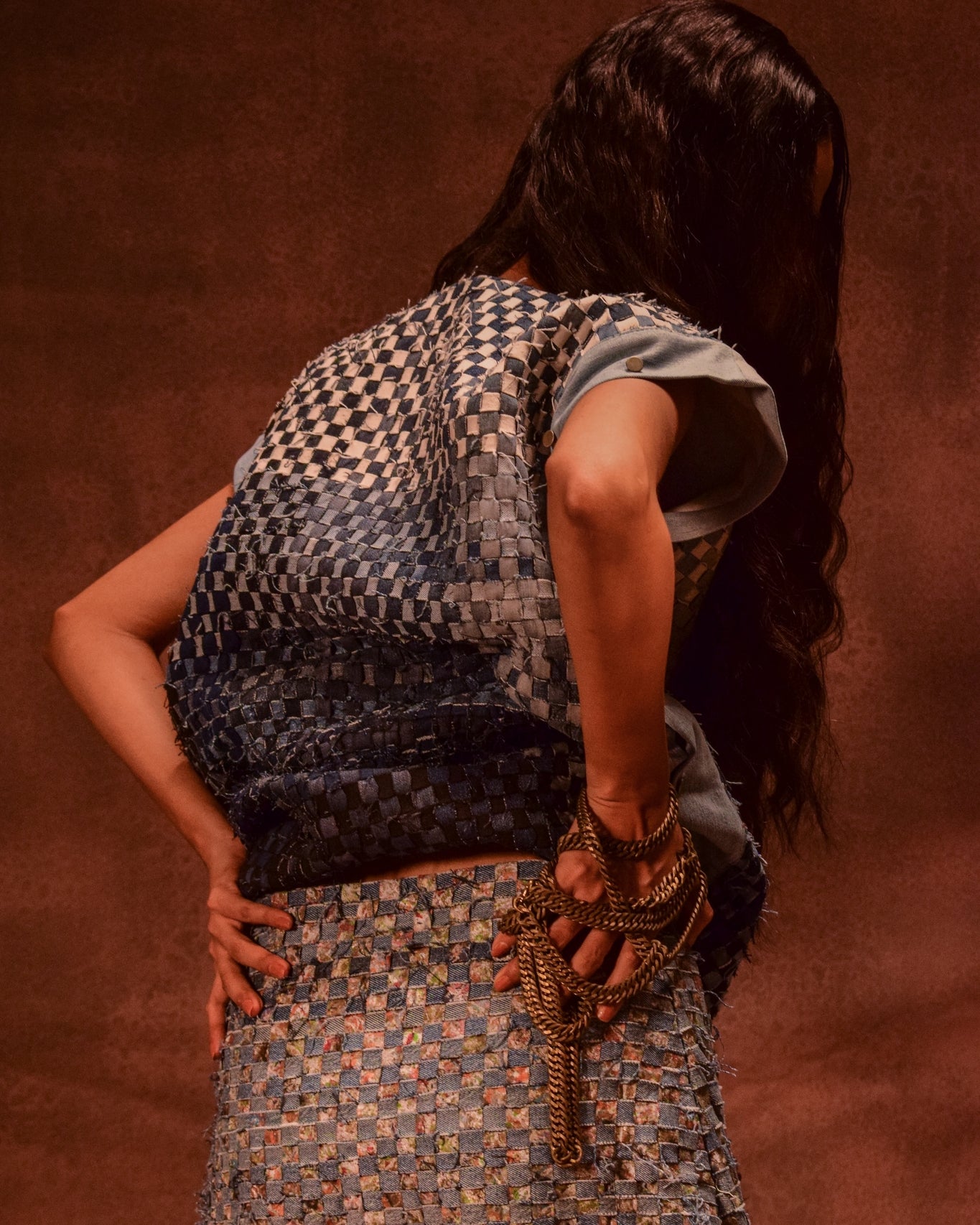 Denim Weave Square Skirt - CiceroniSkirtsAnam Husain