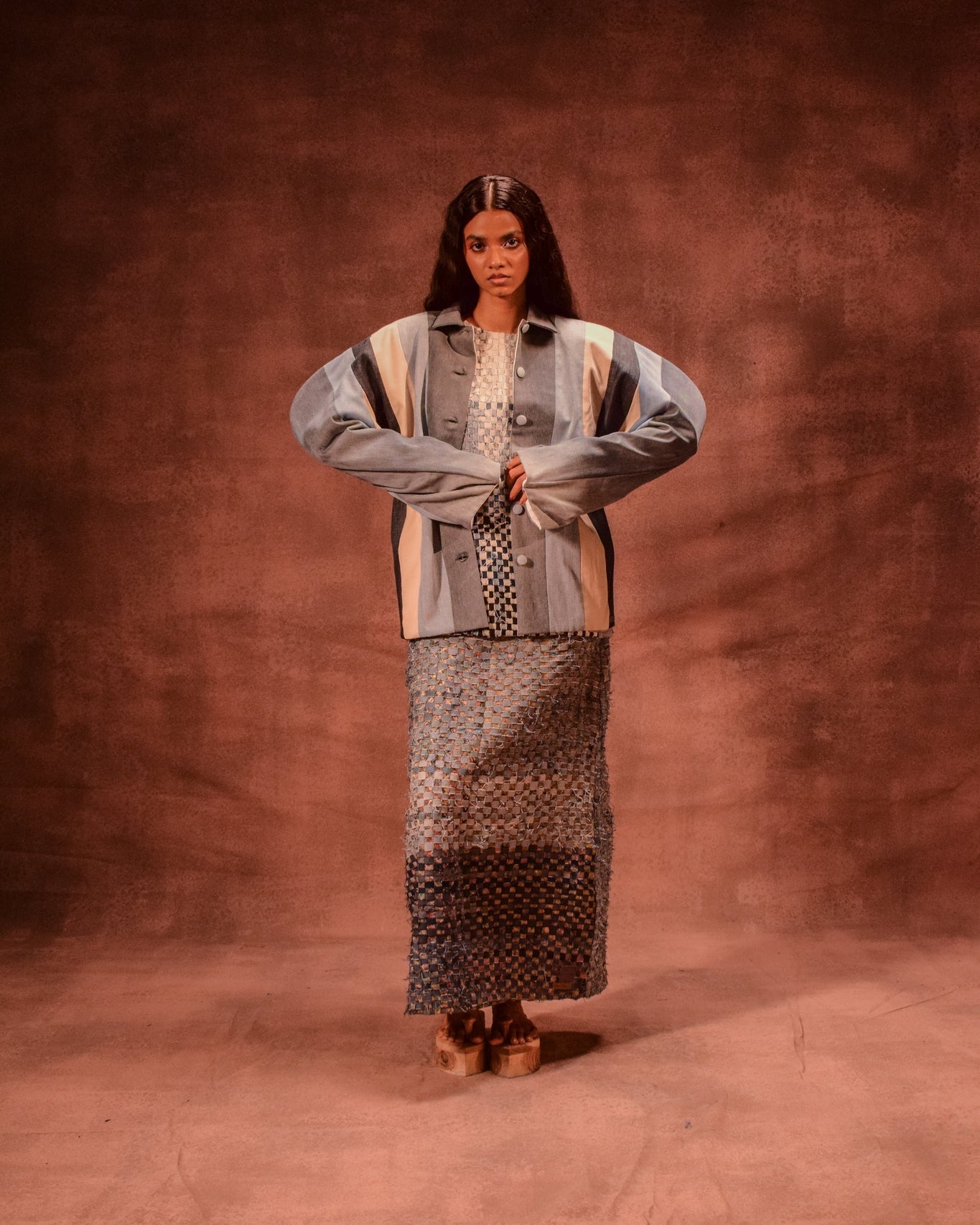 Denim Weave Square Skirt - CiceroniSkirtsAnam Husain