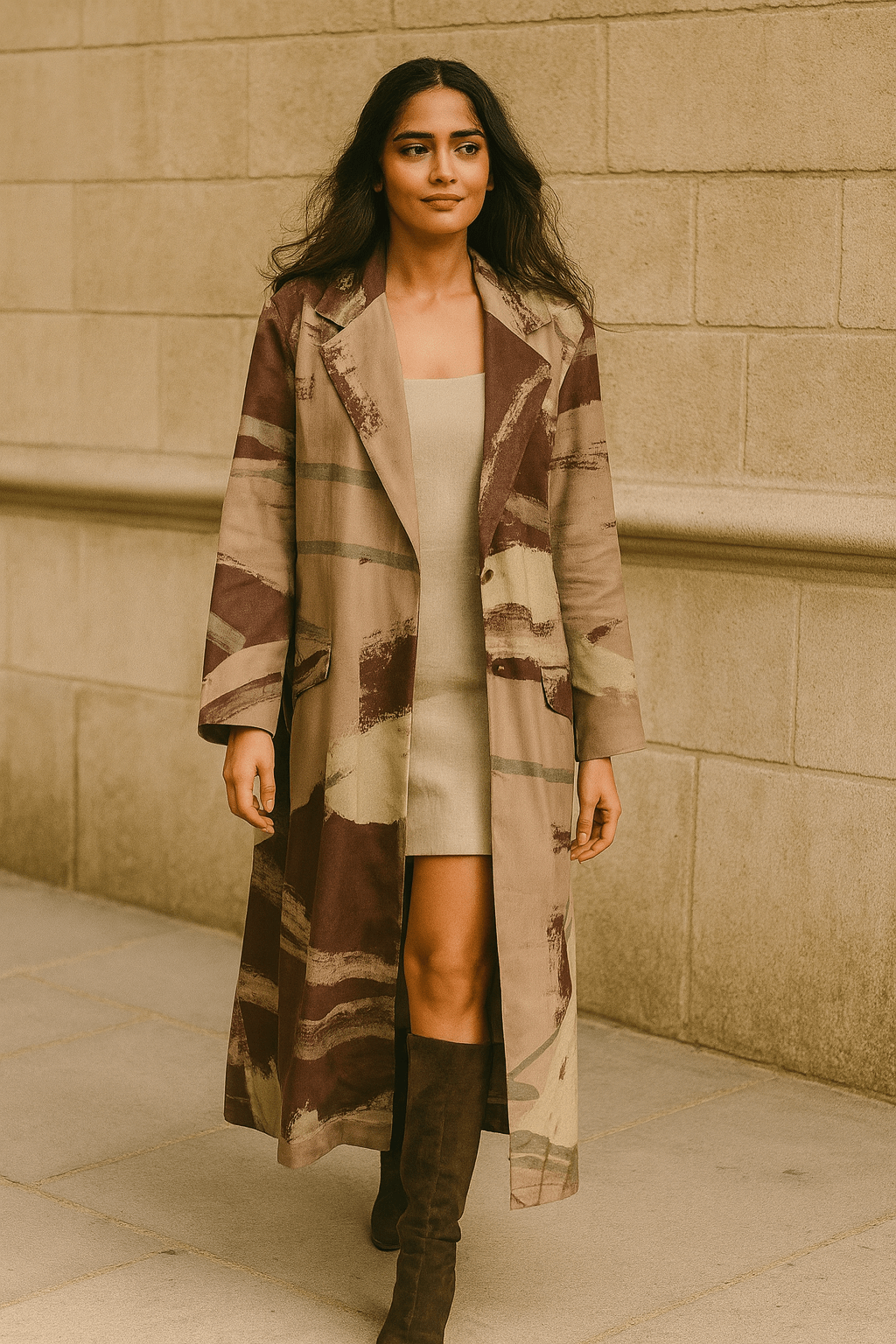 Desert Mirage Trench Dress - CiceroniDressesArtbeats by Keerthana