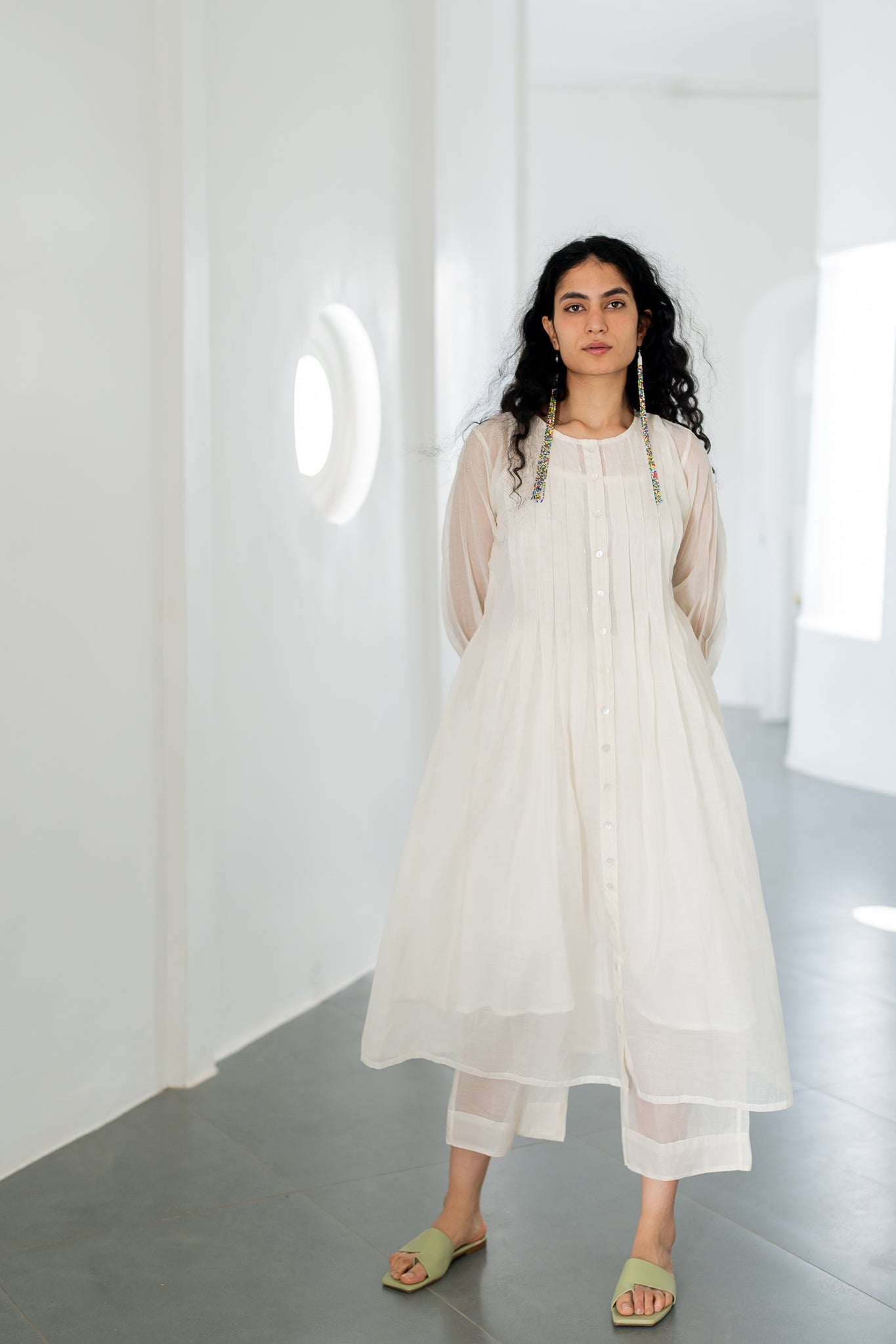 Dewy Mist Pleated Kurta Set - CiceroniKurta SetSilai Studio