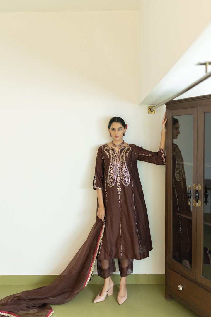 Dhaaraa Paisely Kurta and Sheer Pants Set - CiceroniKurta Set, Festive WearSilai Studio