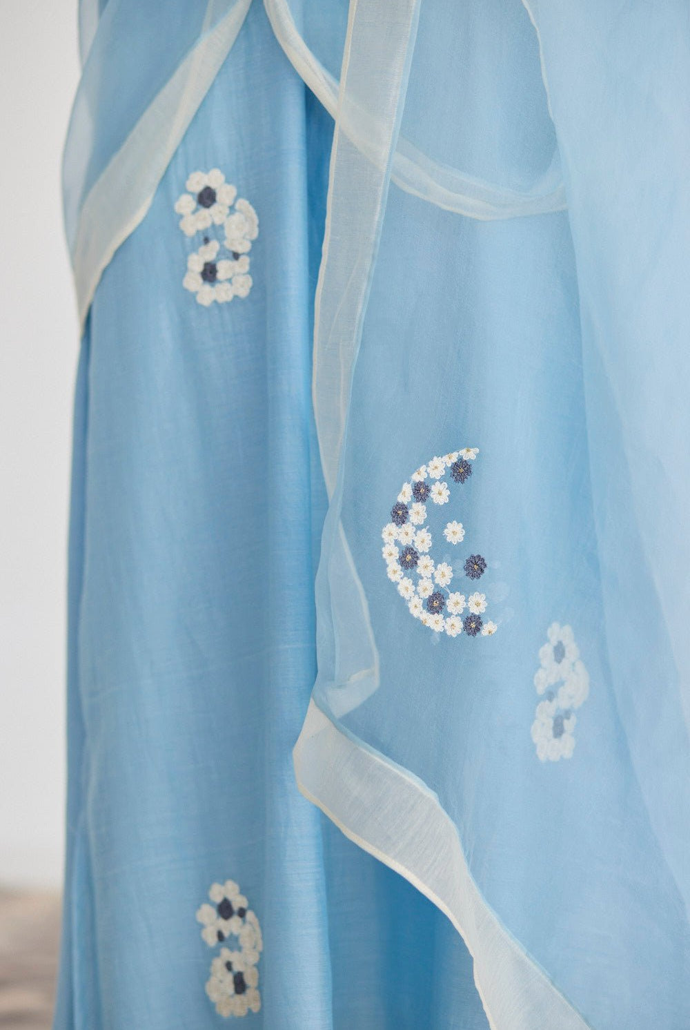 Dreamy Powder Blue and Ivory Set - CiceroniKurta Set, Festive wearJuanita