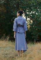 Dusk Co - Linen Asymmetrical Skirt Set - CiceroniSkirt SetSaphed