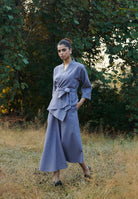 Dusk Co - Linen Asymmetrical Skirt Set - CiceroniSkirt SetSaphed