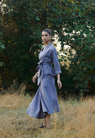 Dusk Co - Linen Asymmetrical Skirt Set - CiceroniSkirt SetSaphed