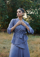 Dusk Co - Linen Asymmetrical Skirt Set - CiceroniSkirt SetSaphed