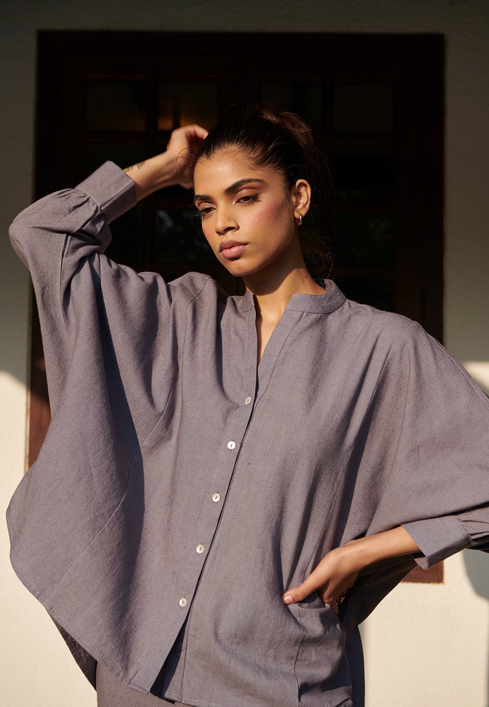 Dusk Co - Linen Dolman Shirt Set - CiceroniCo - ord SetSaphed