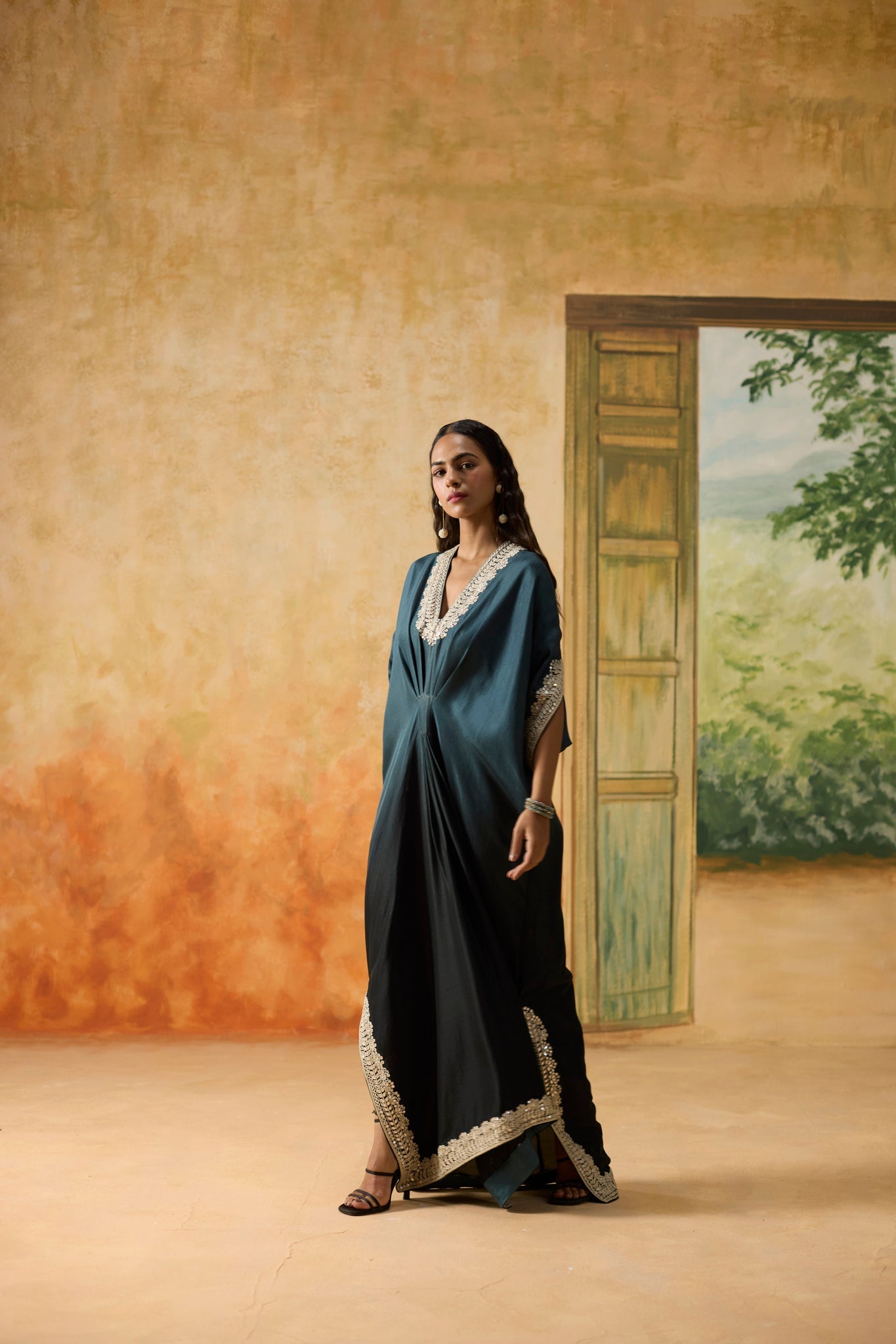 Dusk Kaftan - Teal - CiceroniKaftanKhyati Rughani