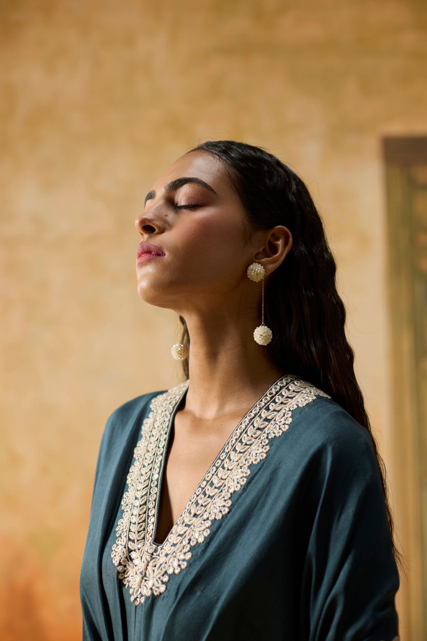 Dusk Kaftan - Teal - CiceroniKaftanKhyati Rughani