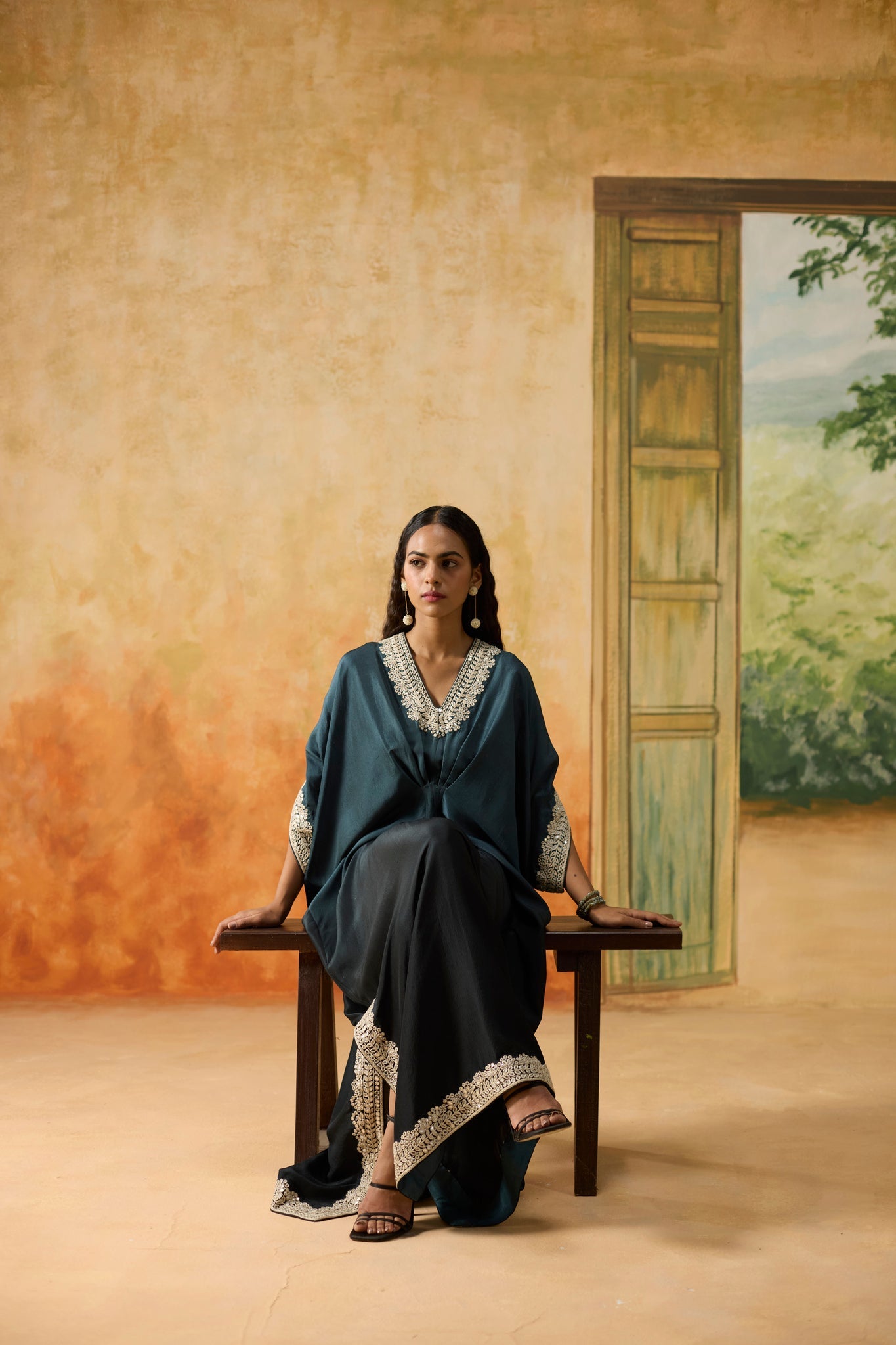 Dusk Kaftan - Teal - CiceroniKaftanKhyati Rughani