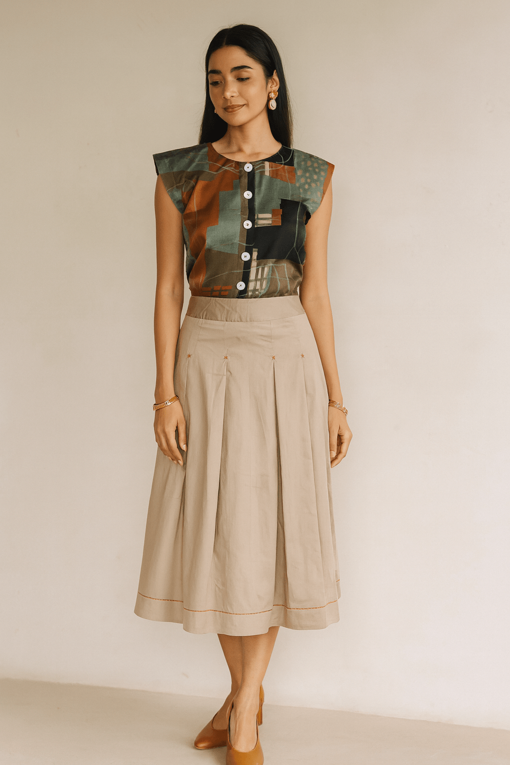 Earthlines Top & Skirt Set - CiceroniSkirt SetArtbeats by Keerthana