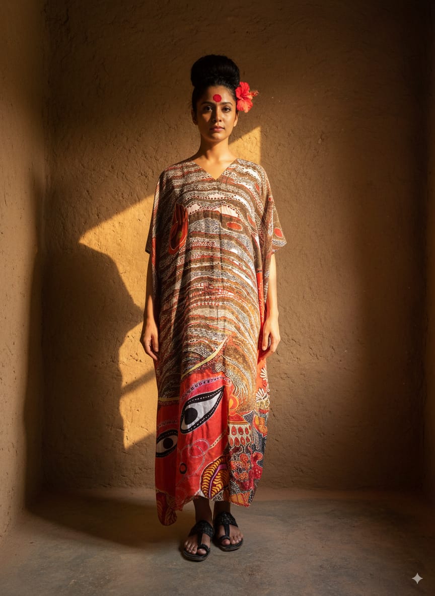 Earthy Durga Kaftan - CiceroniKaftanRed Lotus Stories