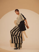 Earthy Top - Taupe and Black - CiceroniTopsStoique