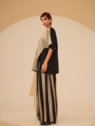 Earthy Top - Taupe and Black - CiceroniTopsStoique