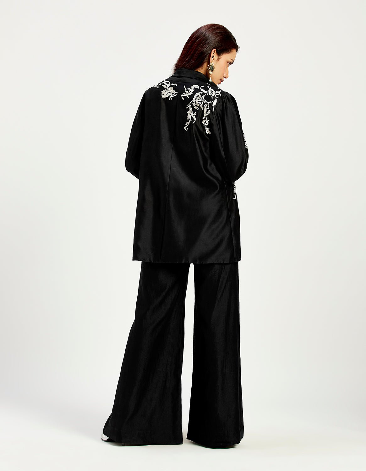 Ebony - Tendril Embroidered Jacket and Pant Set - CiceroniCo - ord SetMadder Much