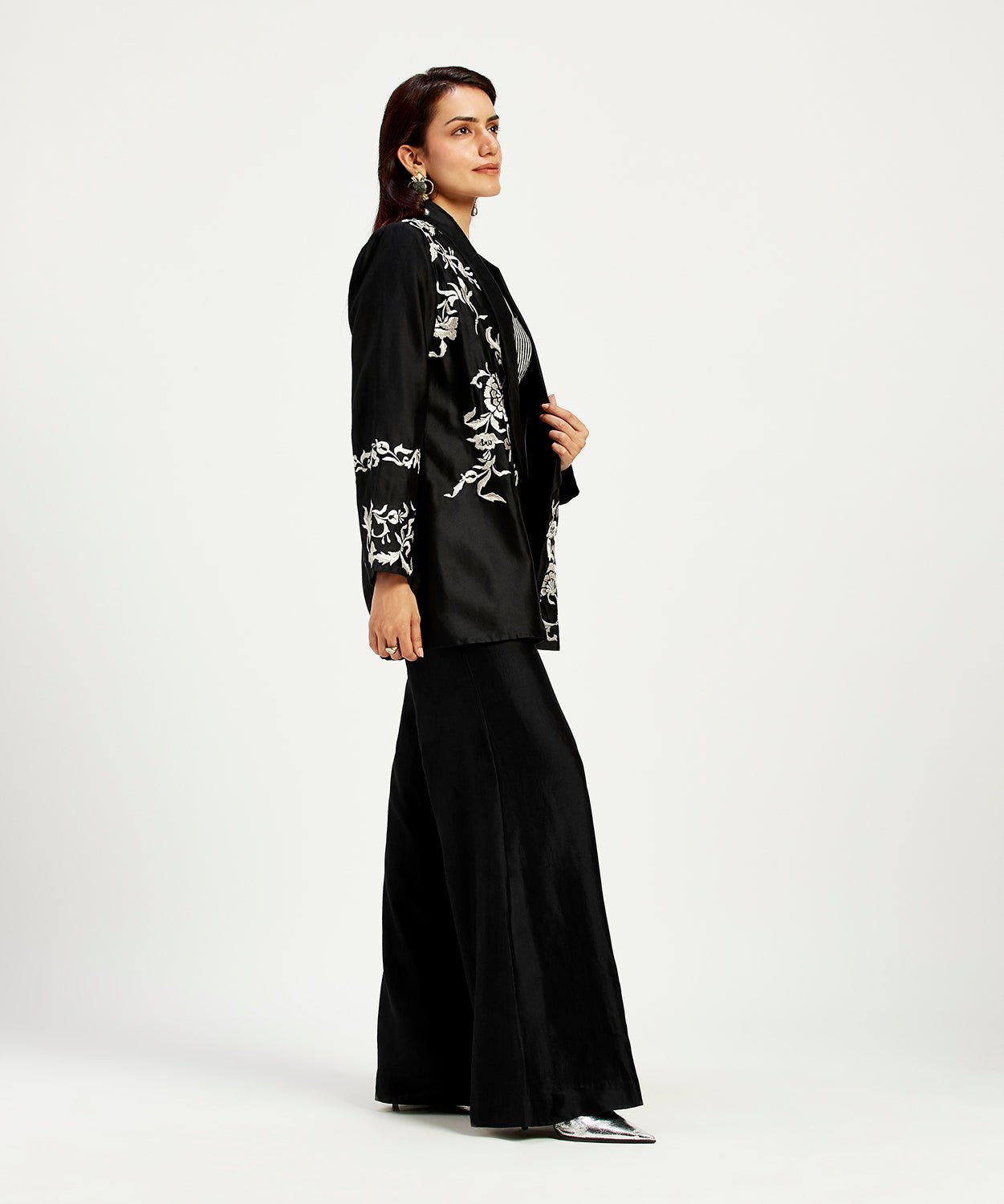 Ebony - Tendril Embroidered Jacket and Pant Set - CiceroniCo - ord SetMadder Much