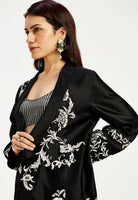 Ebony - Tendril Embroidered Jacket and Pant Set - CiceroniCo - ord SetMadder Much