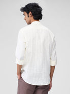 Ecru 100% Linen Stripes Shirt - CiceroniMen Shirtsbhrāta