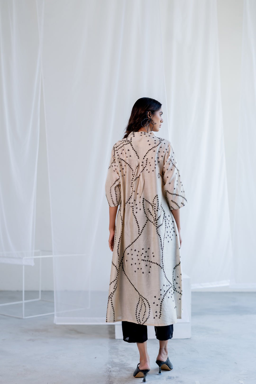 Ecru Bandhani Kurta - CiceroniKurta, Everyday WearSilai Studio