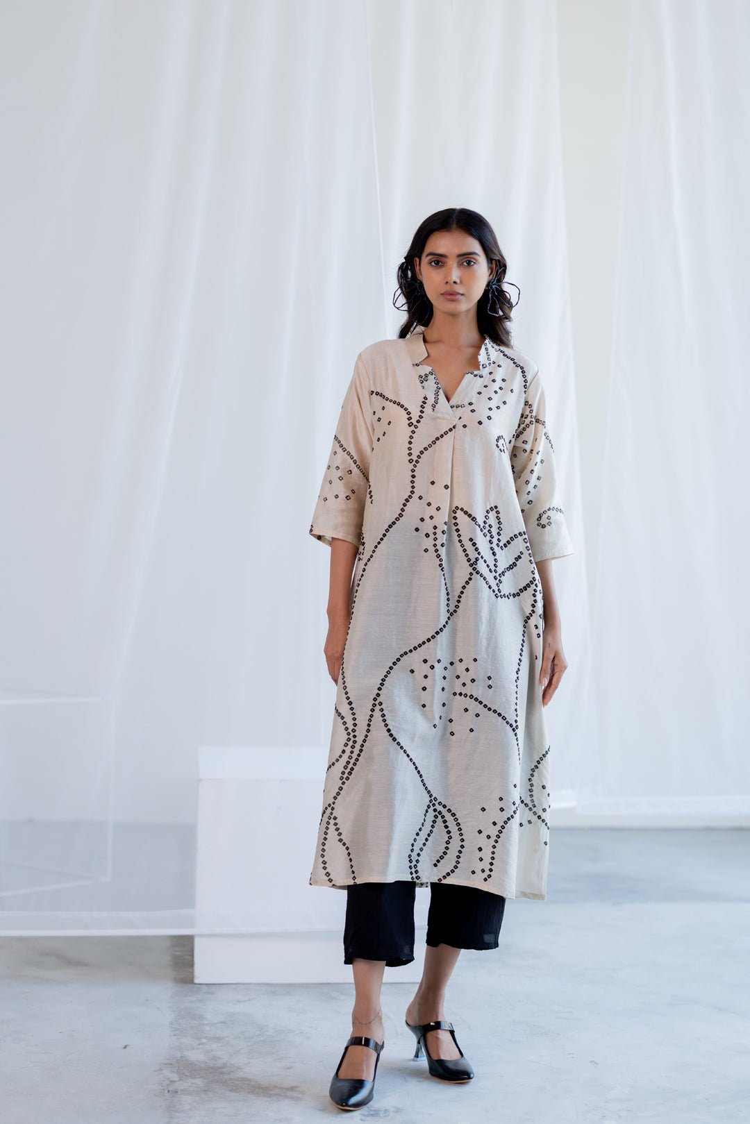 Ecru Bandhani Kurta - CiceroniKurta, Everyday WearSilai Studio
