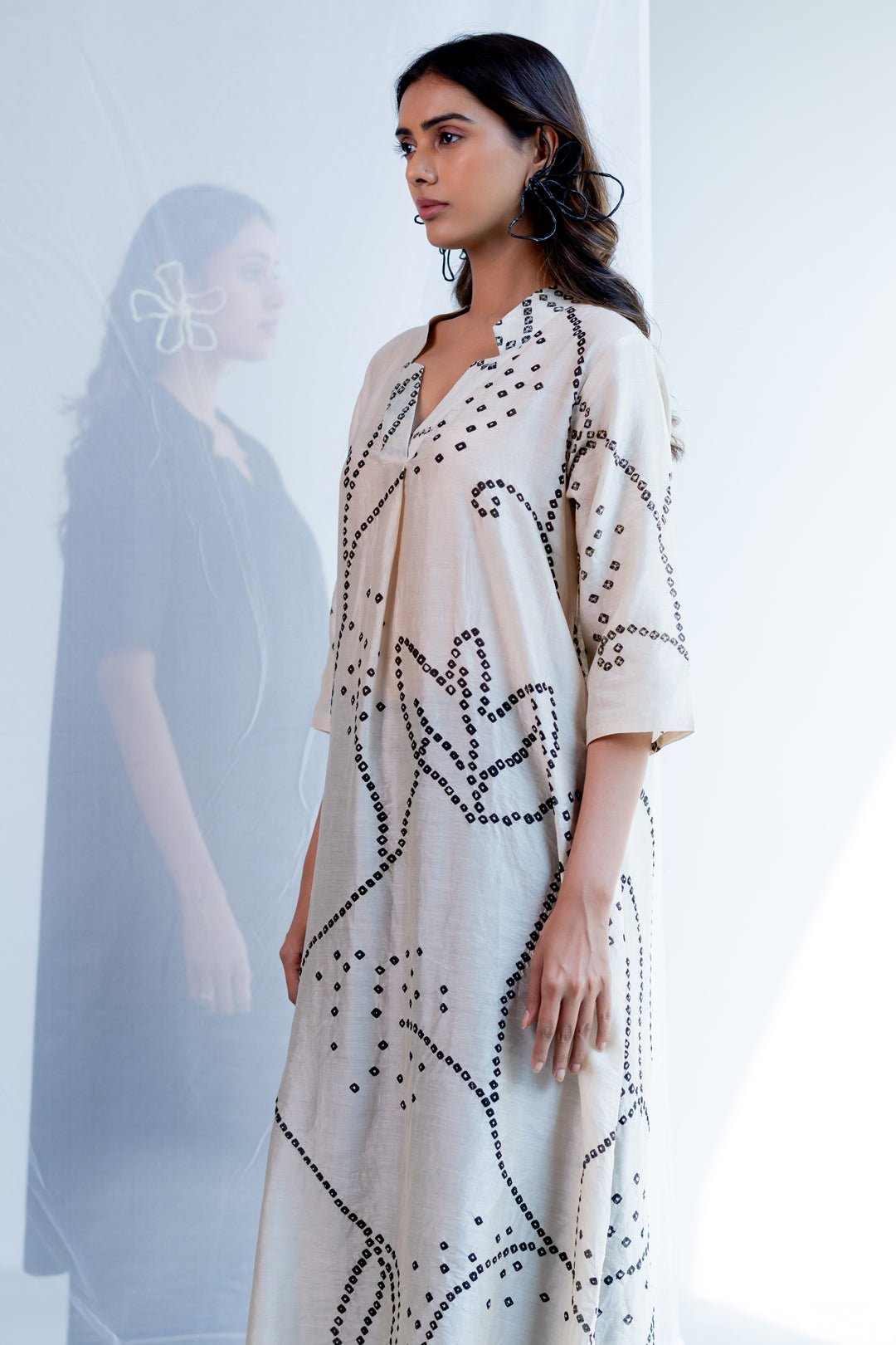 Ecru Bandhani Kurta - CiceroniKurta, Everyday WearSilai Studio