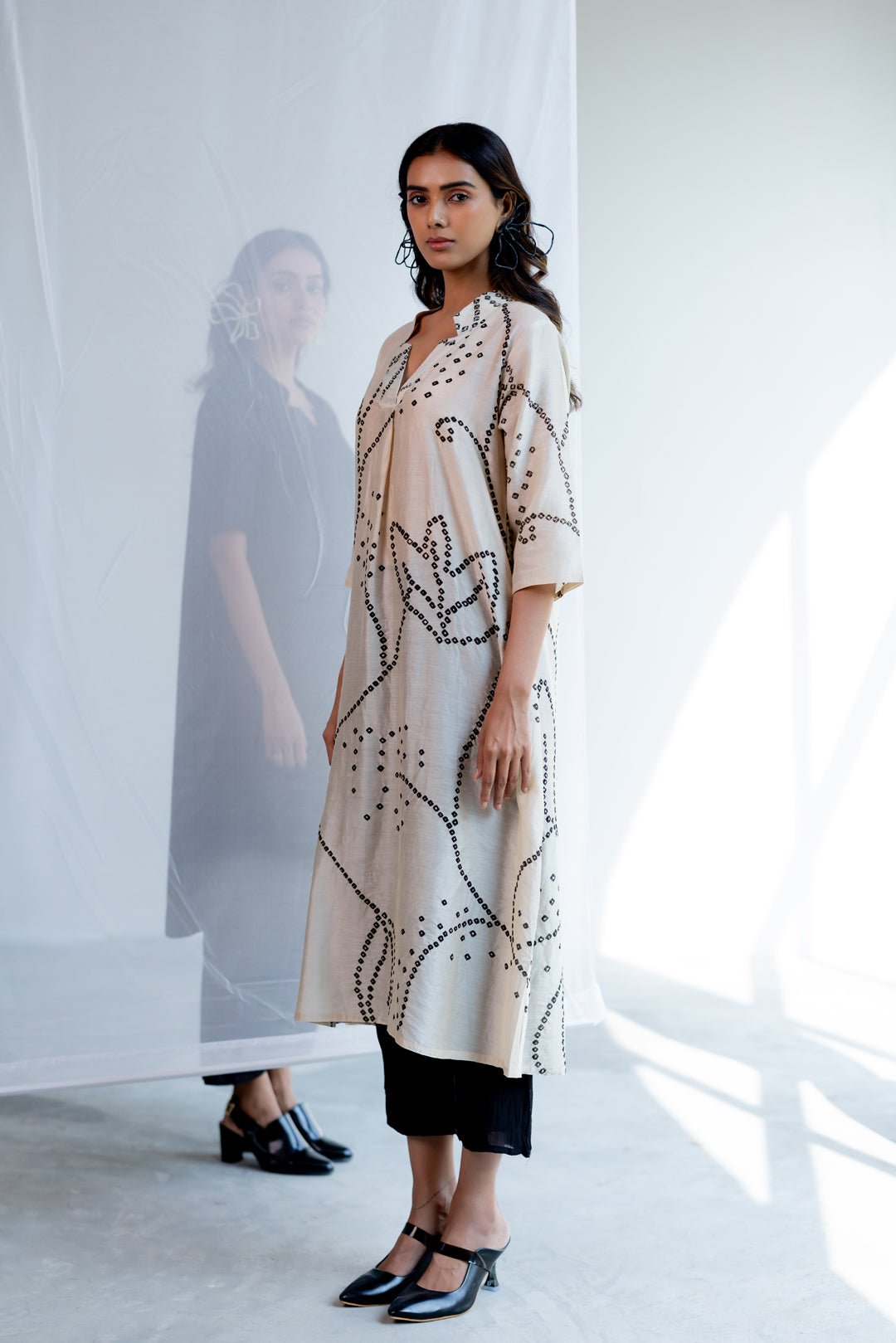 Ecru Bandhani Kurta - CiceroniKurta, Everyday WearSilai Studio