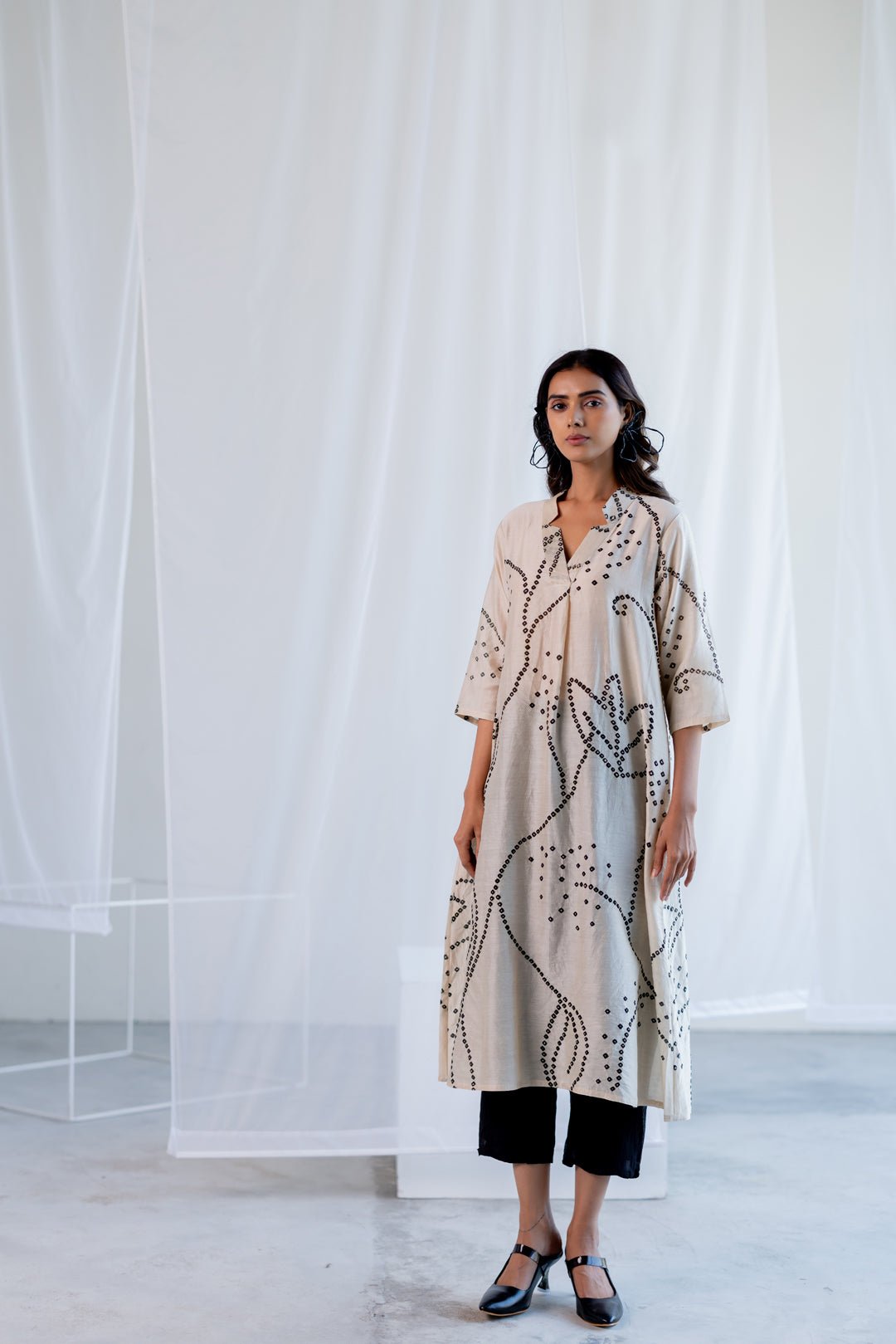 Ecru Bandhani Kurta - CiceroniKurta, Everyday WearSilai Studio