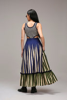 Egg-Shell Bodysuit Dual Striped Skirt Set (2 PCS) - CiceroniSkirt SetMATI