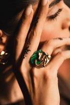 Ele Malachite Gold Ring - CiceroniRingUnbent