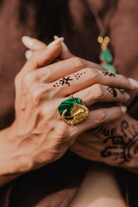 Ele Malachite Gold Ring - CiceroniRingUnbent