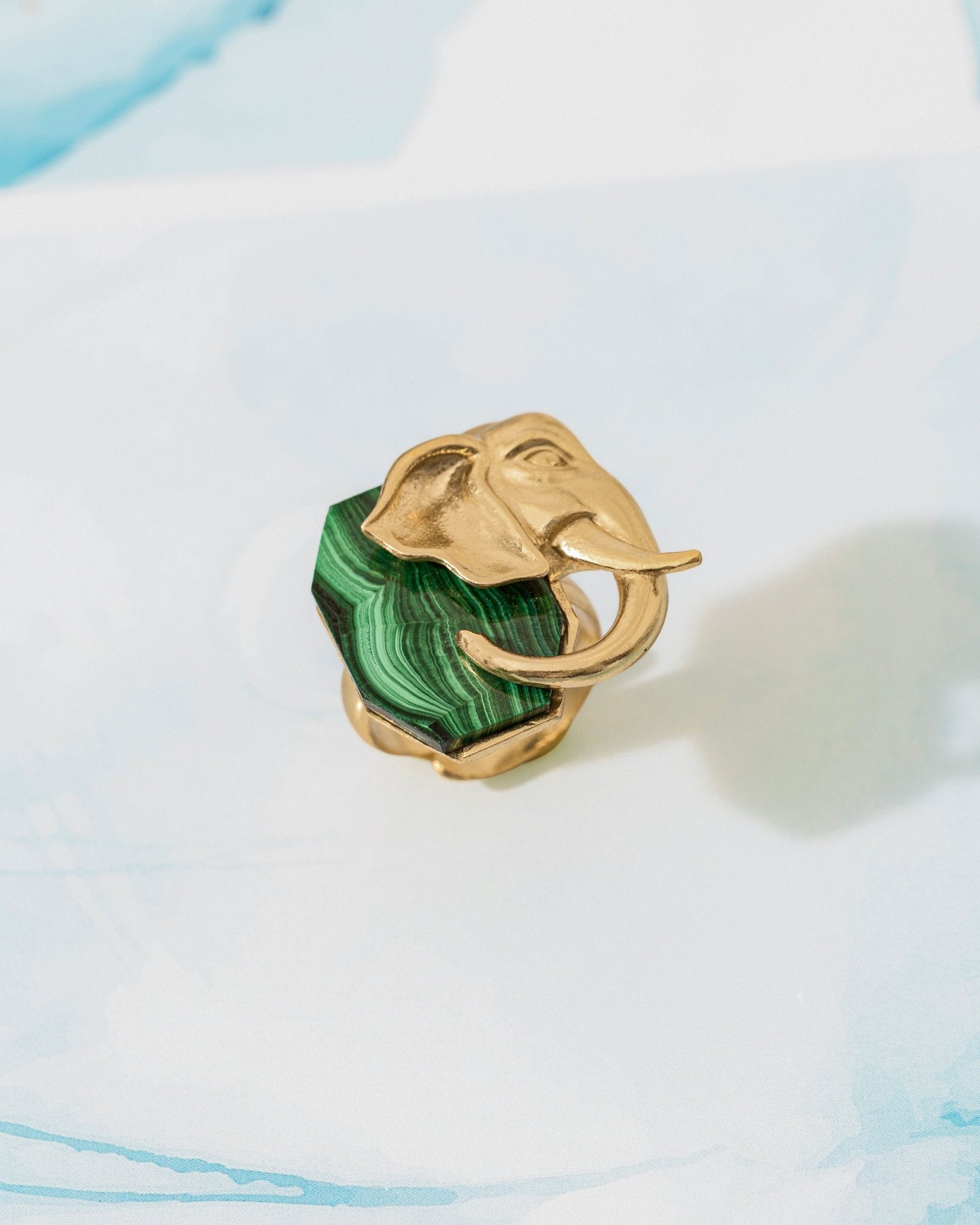 Ele Malachite Gold Ring - CiceroniRingUnbent